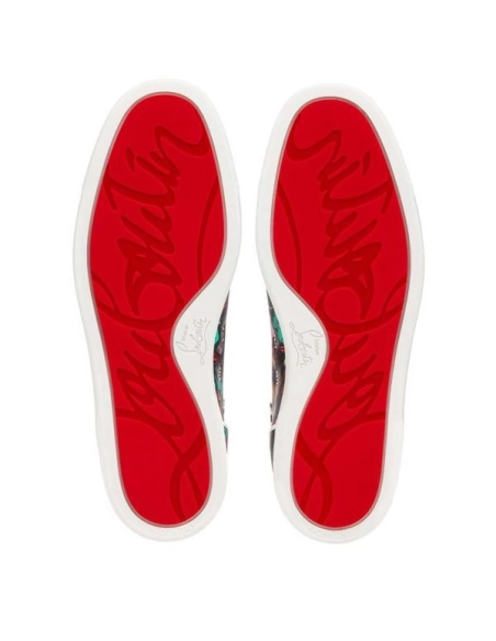 cheap Christian Louboutin Louis Orlato Black-multi/bianco Crepe Satin sale