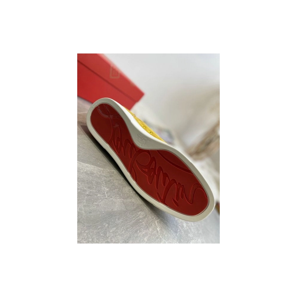 Discount Christian Louboutin Lou Spikes High-top Sneakers Suede Navy Blue Outlet Sale