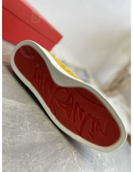 Discount Christian Louboutin Lou Spikes High-top Sneakers Suede Navy Blue Outlet Sale