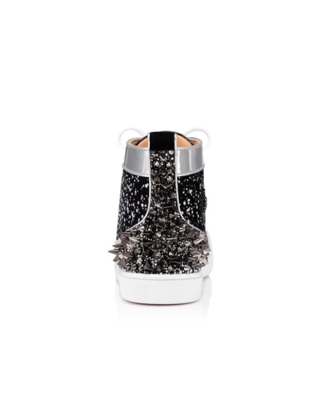 Christian Louboutin Lou Spikes Black/mix Black Suede