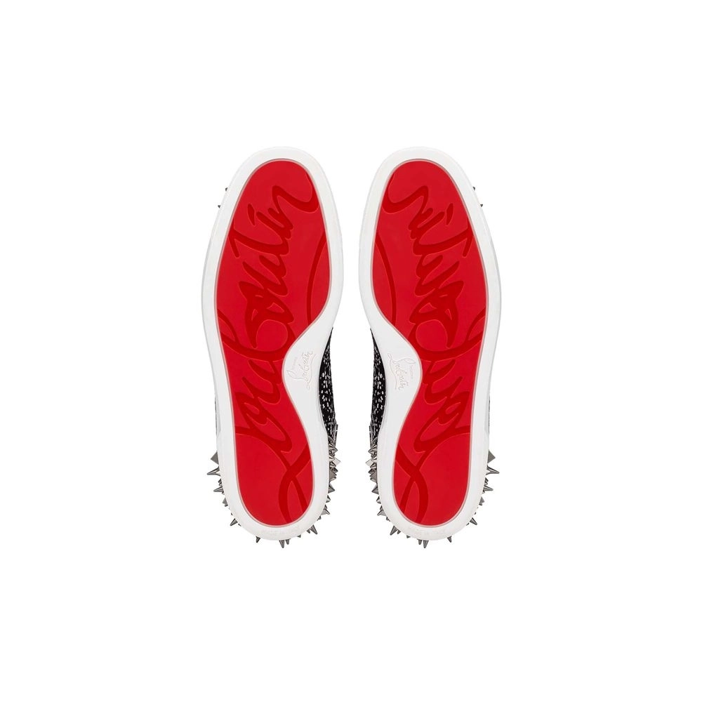 Christian Louboutin Lou Spikes Black/mix Black Suede