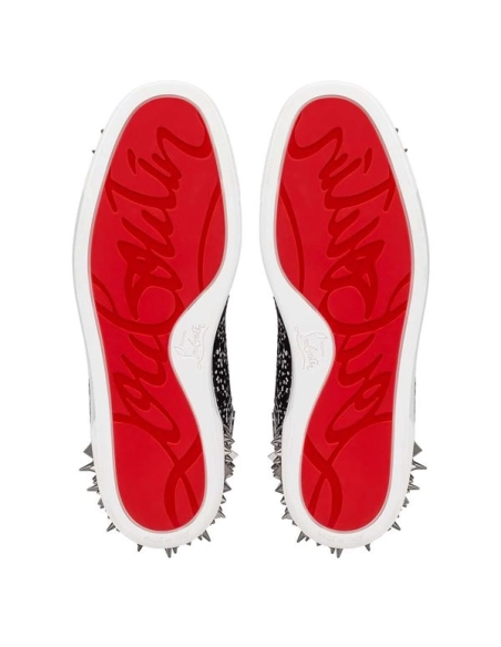 Christian Louboutin Lou Spikes Black/mix Black Suede