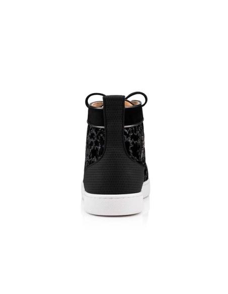 Christian Louboutin Lou Spikes Black/dk Gun Velvet