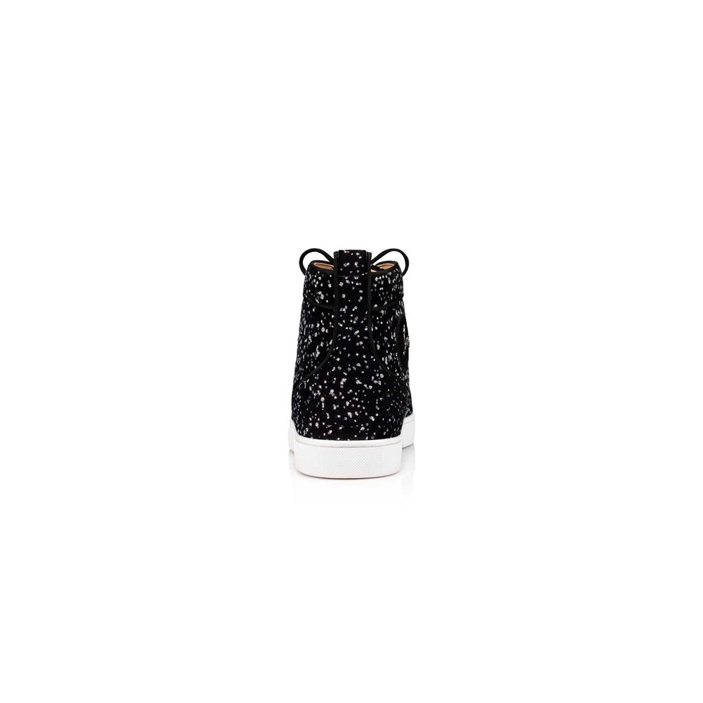 Christian Louboutin Lou Spikes  Black/silver Velvet
