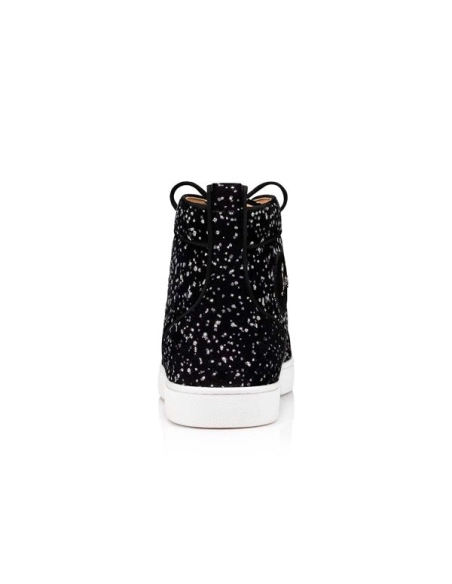 Christian Louboutin Lou Spikes  Black/silver Velvet