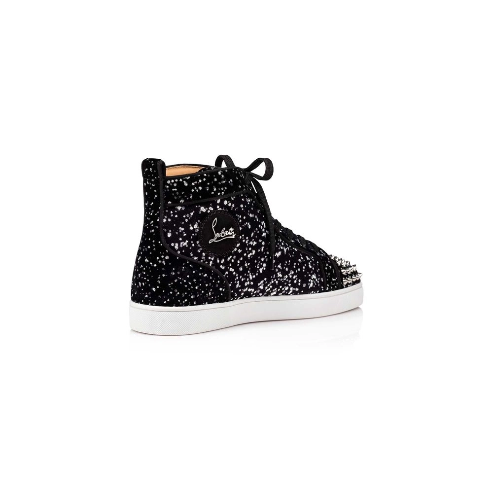 Christian Louboutin Lou Spikes  Black/silver Velvet