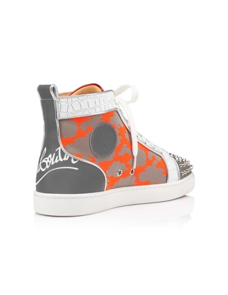 Christian Louboutin Lou Spikes Orange Version Multi Calf
