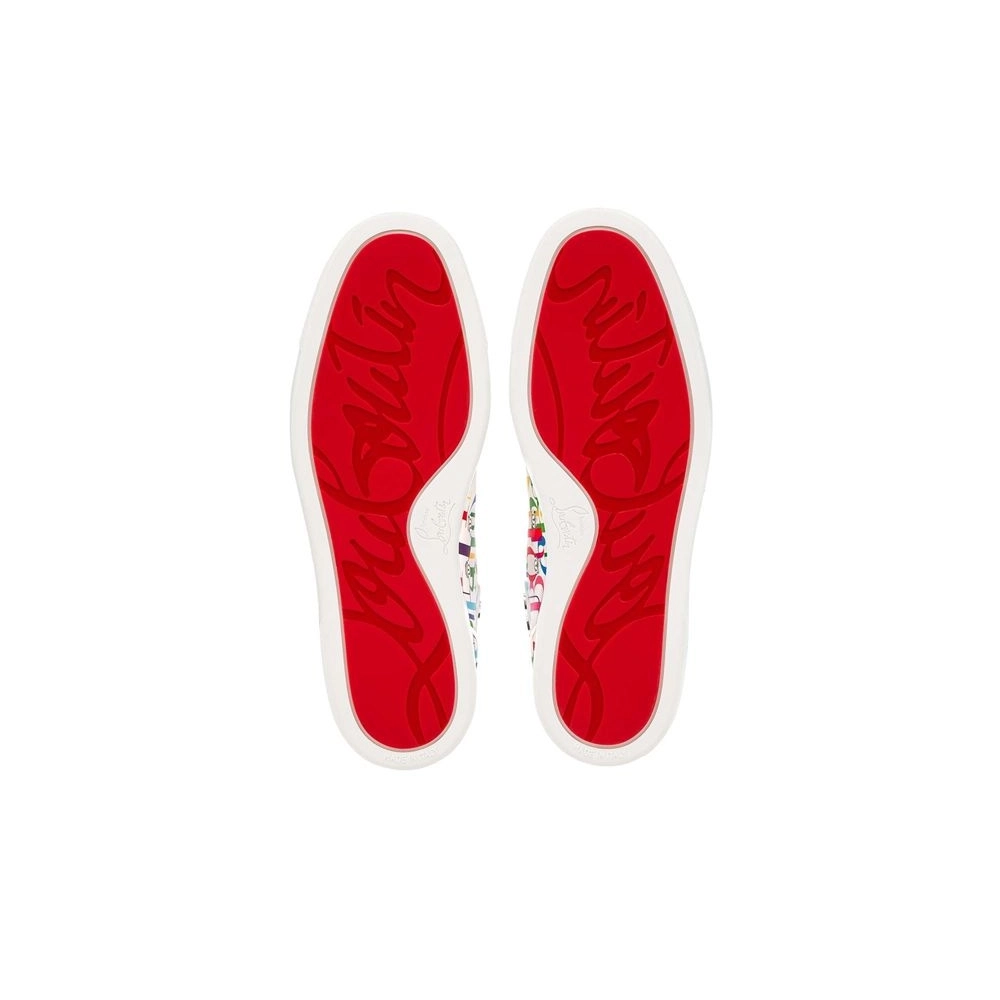 Christian Louboutin Lou Spikes White-multi/bianco Crepe Satin