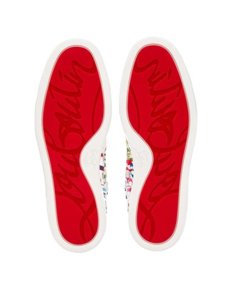 Christian Louboutin Lou Spikes White-multi/bianco Crepe Satin