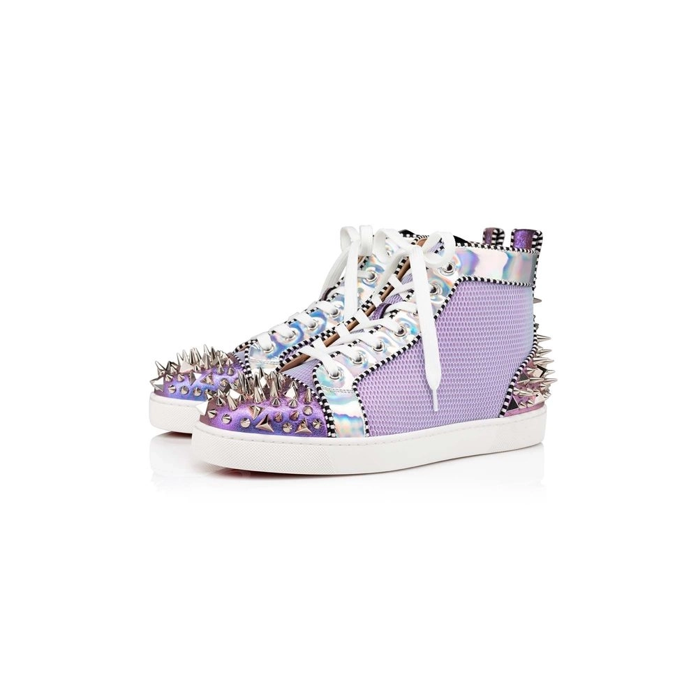 Christian Louboutin Lou Spikes Version Lilac Smoke Nylon