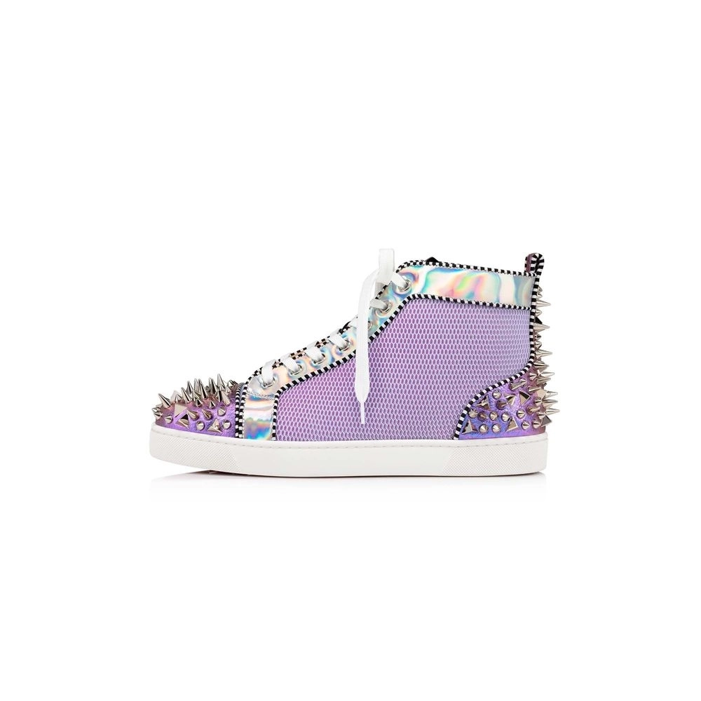 Christian Louboutin Lou Spikes Version Lilac Smoke Nylon