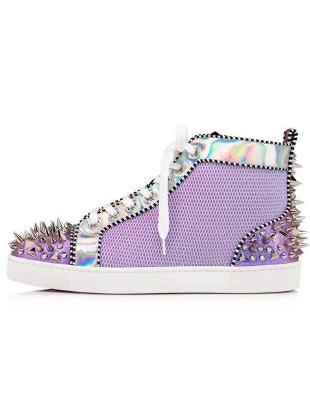 Christian Louboutin Lou Spikes Version Lilac Smoke Nylon