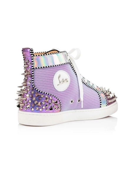 Christian Louboutin Lou Spikes Version Lilac Smoke Nylon