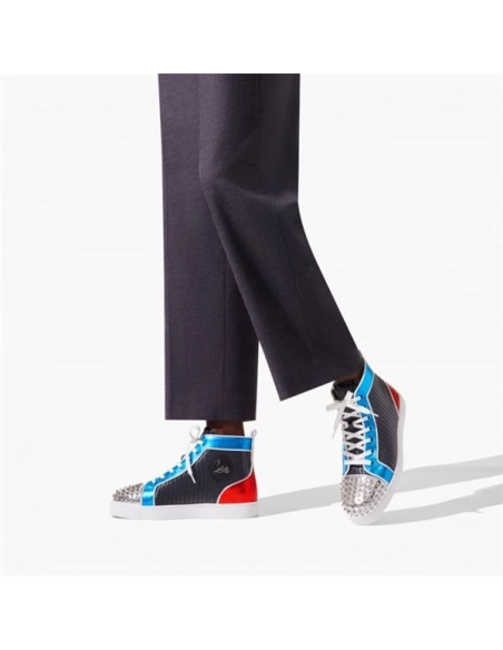 cheap Christian Louboutin Lou Spikes Orlaato Version Multi Fabric sale