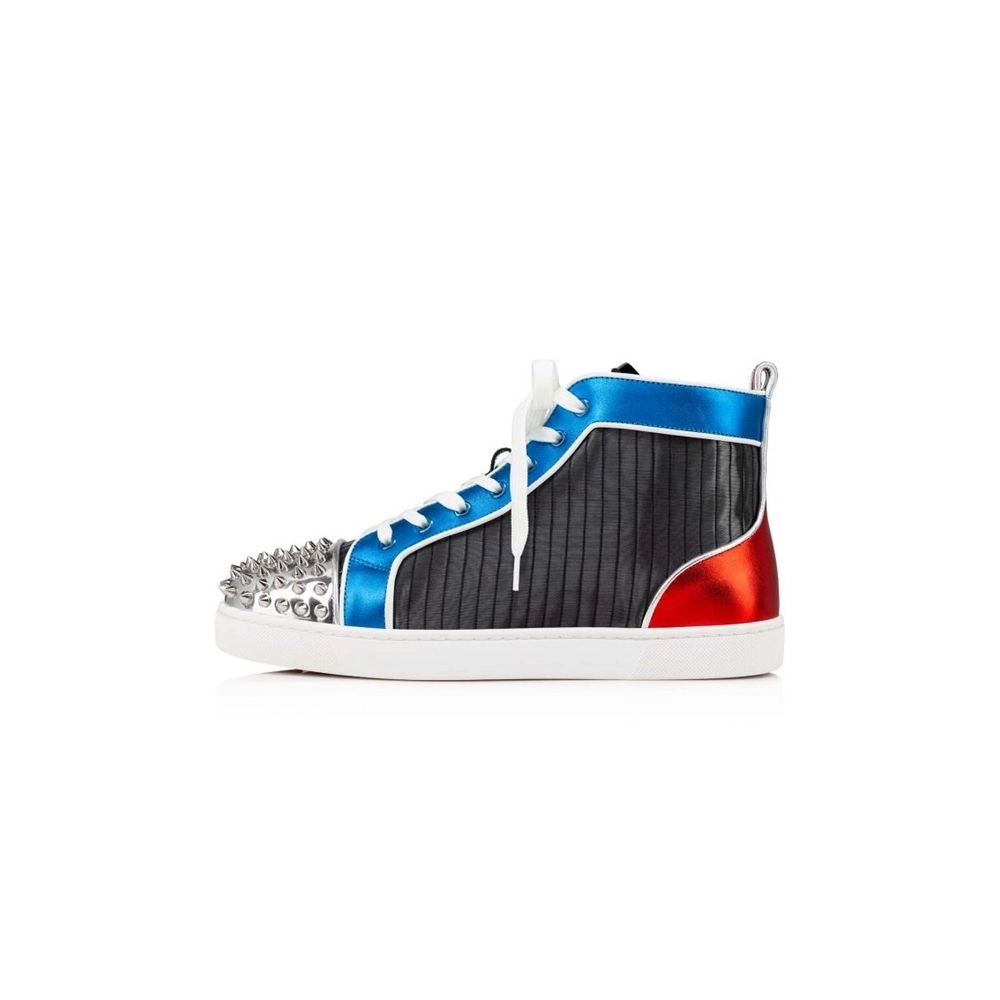cheap Christian Louboutin Lou Spikes Orlaato Version Multi Fabric sale