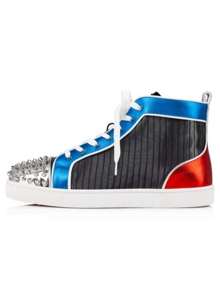 cheap Christian Louboutin Lou Spikes Orlaato Version Multi Fabric sale