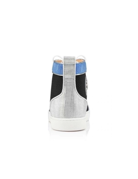 cheap Christian Louboutin Lou Spikes Orlaato Version Marine Suede Leather sale