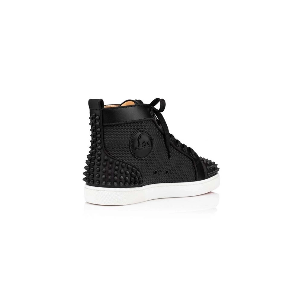 cheap Christian Louboutin Lou Spikes 2 Black/black Mat Gomme sale