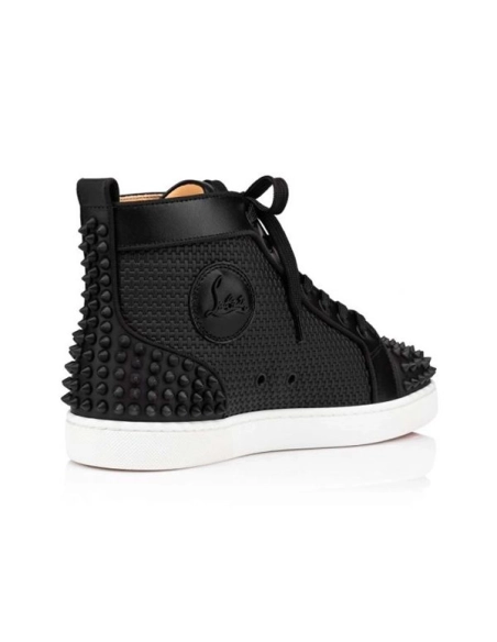cheap Christian Louboutin Lou Spikes 2 Black/black Mat Gomme sale