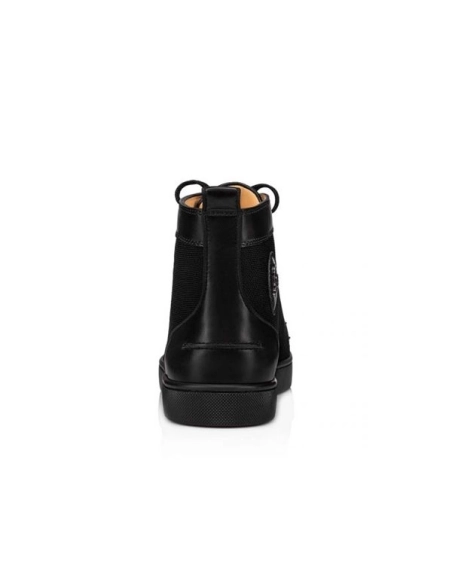 cheap Christian Louboutin Lou Spikes Orlato Flat Black/black Gun Calf sale
