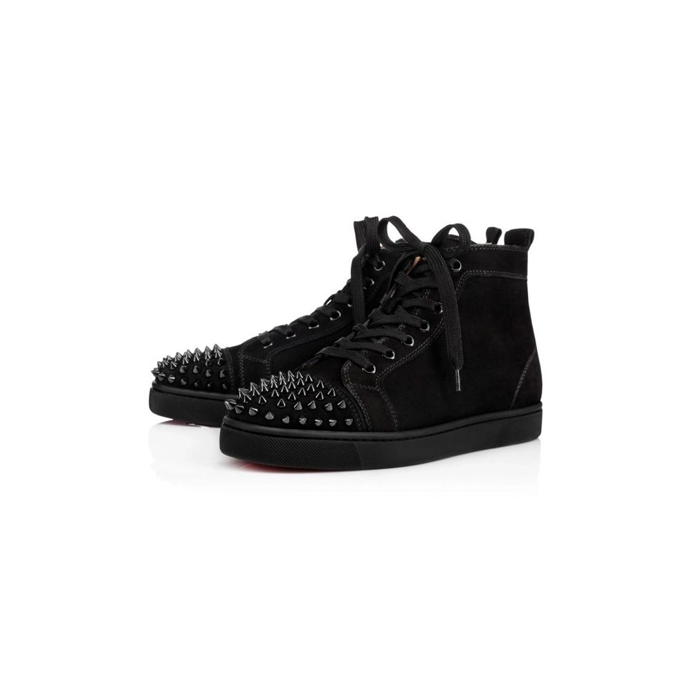 cheap Christian Louboutin Lou Spikes Black/black/bk Suede sale
