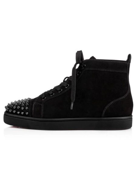 cheap Christian Louboutin Lou Spikes Black/black/bk Suede sale