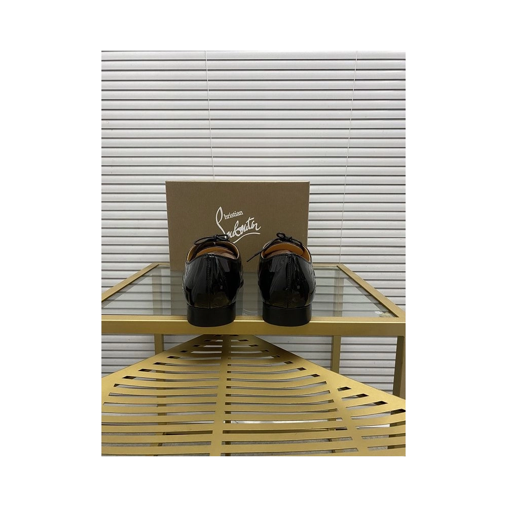 Cheap Christian Louboutin Greggo Oxford Sculpted Patent Leather Black for Sale