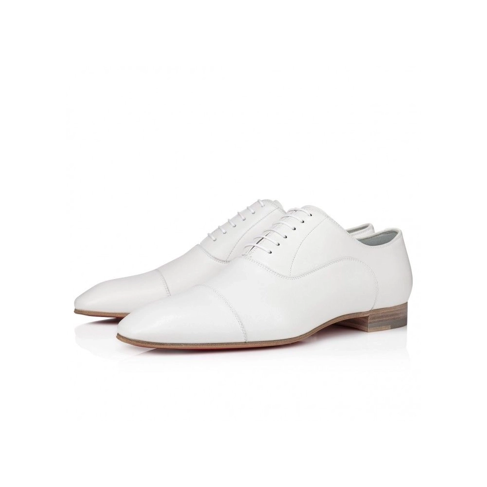 Fake Christian Louboutin Greggo Oxfords Nappa Leather White, Knockoff Christian Louboutin Shoes