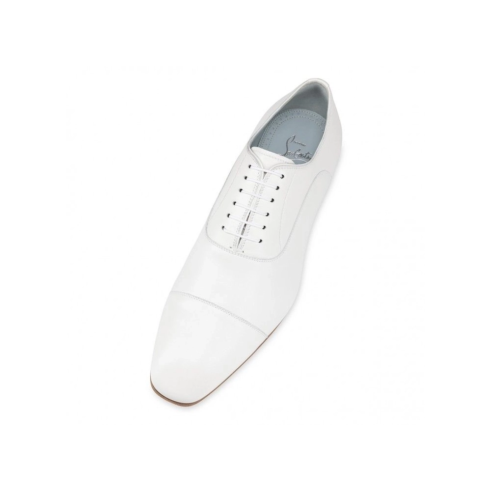 Fake Christian Louboutin Greggo Oxfords Nappa Leather White, Knockoff Christian Louboutin Shoes
