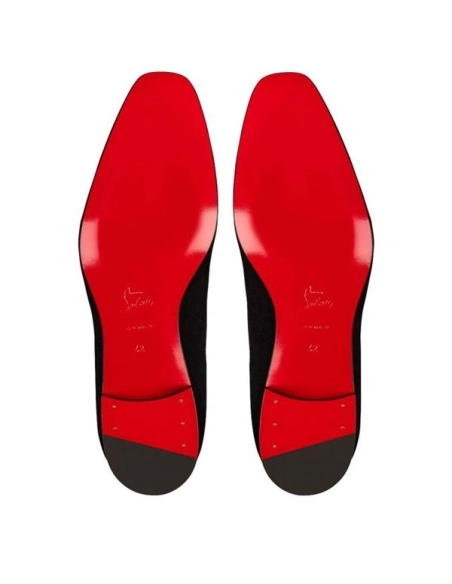 cheap Christian Louboutin Navy Dandelion Flat Black Calf sale