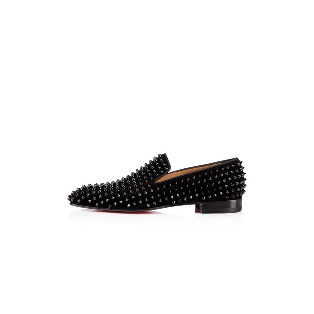 cheap Christian Louboutin Dandelion Spike Black black Suede Leather sale