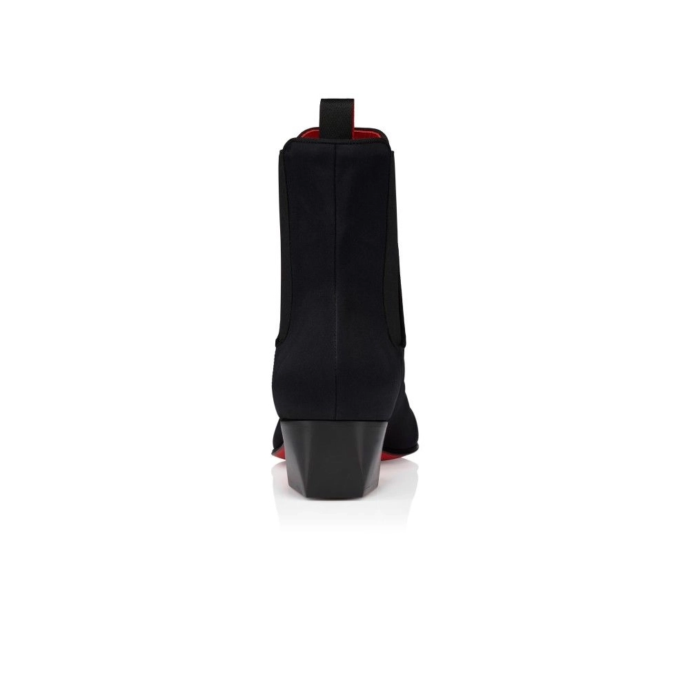 Discount Christian Louboutin Rosalio Chelsea 40 Mm Boots Crepe Satin Black Outlet