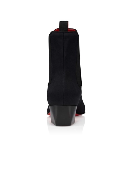 Discount Christian Louboutin Rosalio Chelsea 40 Mm Boots Crepe Satin Black Outlet