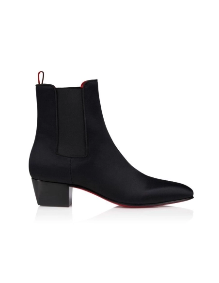 Discount Christian Louboutin Rosalio Chelsea 40 Mm Boots Crepe Satin Black Outlet