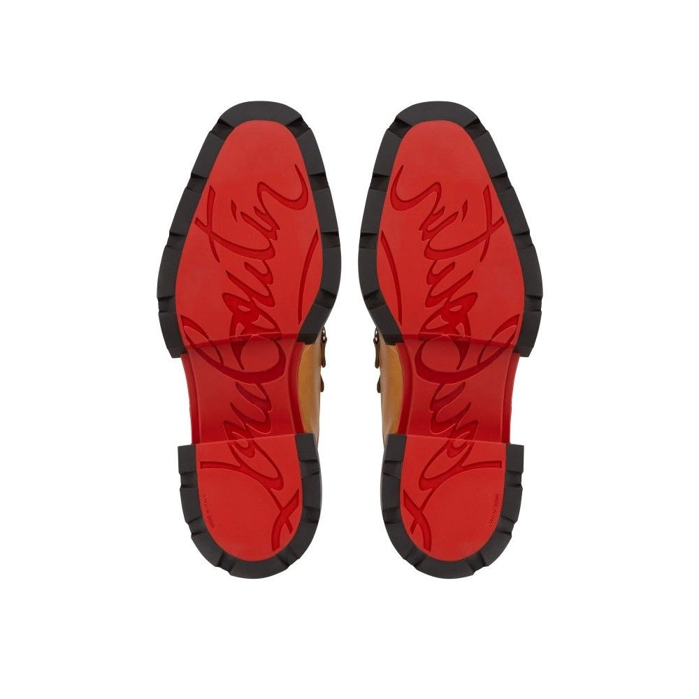 Cheap Christian Louboutin Our Pabelito Boot Boots Calf Leather Wax Effect Terra on Sale