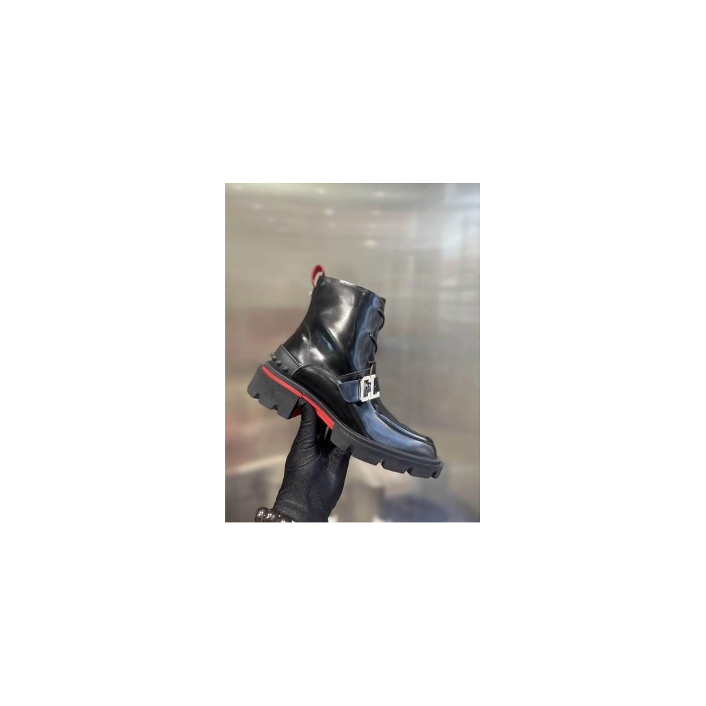 Cheap Christian Louboutin Our Georges Boot Smooth Calf Leather Black for Sale