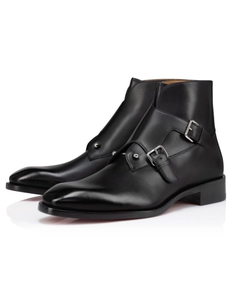 Replica Christian Louboutin Chambelimonk Boot Calf Leather Black, Fake Christian Louboutin Boots