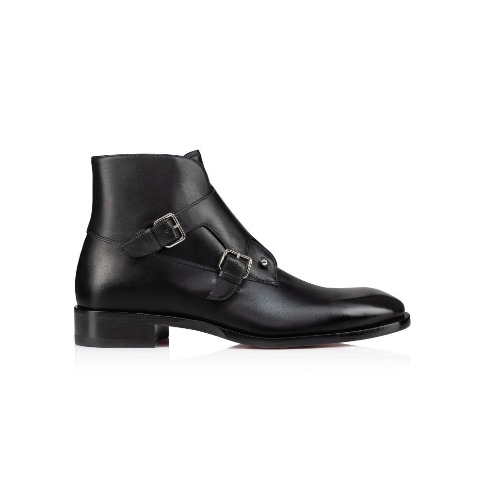 Replica Christian Louboutin Chambelimonk Boot Calf Leather Black, Fake Christian Louboutin Boots