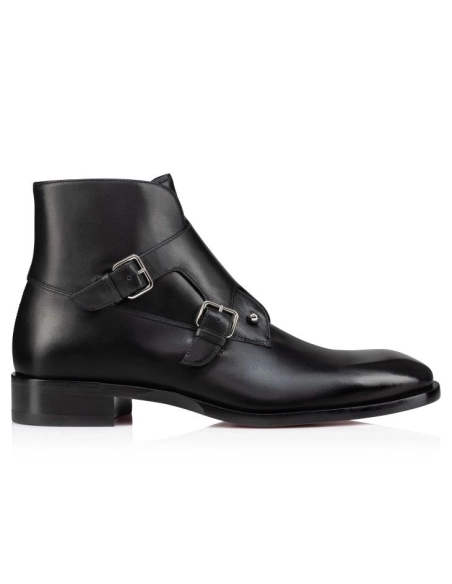 Replica Christian Louboutin Chambelimonk Boot Calf Leather Black, Fake Christian Louboutin Boots