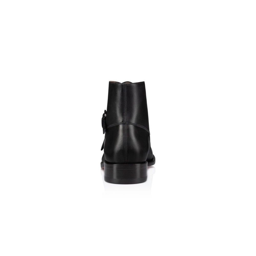 Replica Christian Louboutin Chambelimonk Boot Calf Leather Black, Fake Christian Louboutin Boots