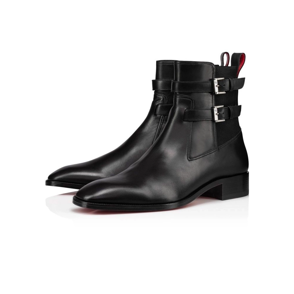 Fake Christian Louboutin Sahni Horse Boots Calf Leather Black, Replica Christian Louboutin Boots