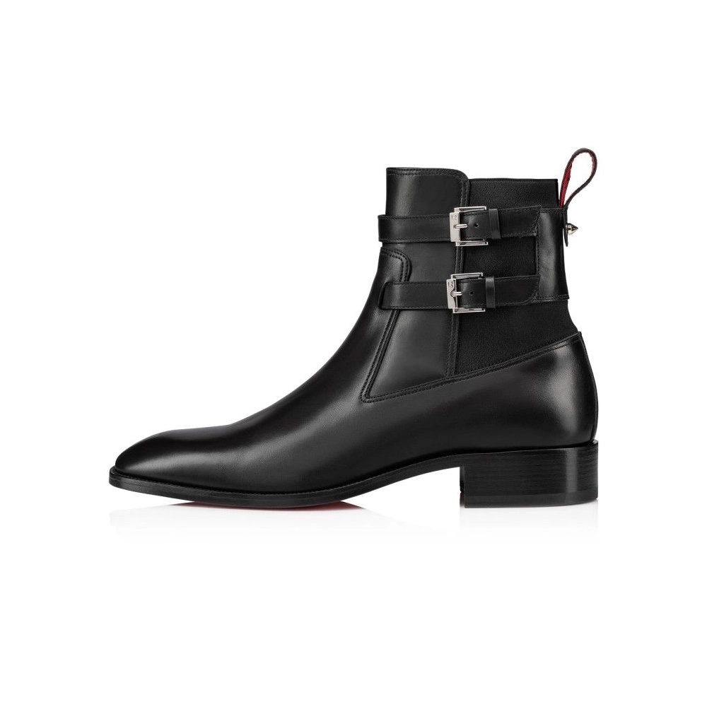 Fake Christian Louboutin Sahni Horse Boots Calf Leather Black, Replica Christian Louboutin Boots