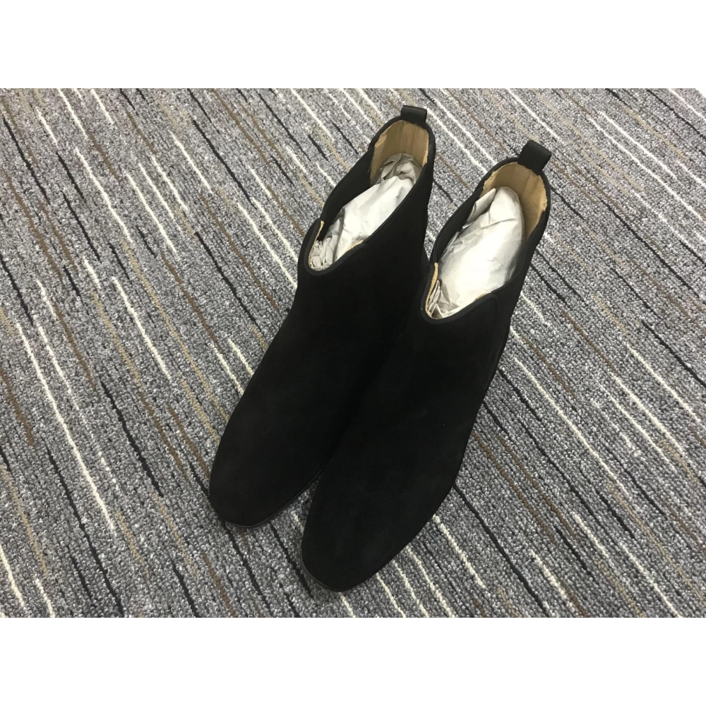 Fake Christian Louboutin Samson Orlato Chelsea Boots Suede Black, Replica CL Shoes