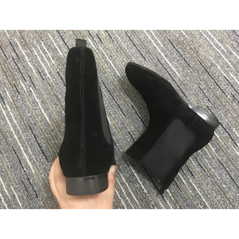 Fake Christian Louboutin Samson Orlato Chelsea Boots Suede Black, Replica CL Shoes