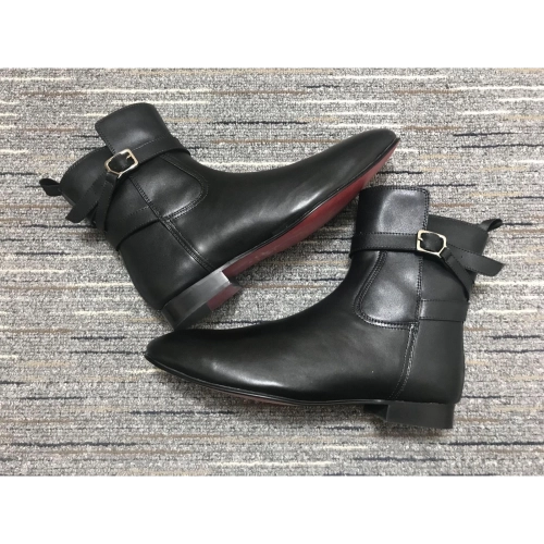 Cheap Christian Louboutin Kicko Flat Chelsea Boots Calf Leather Black Outlet Sale