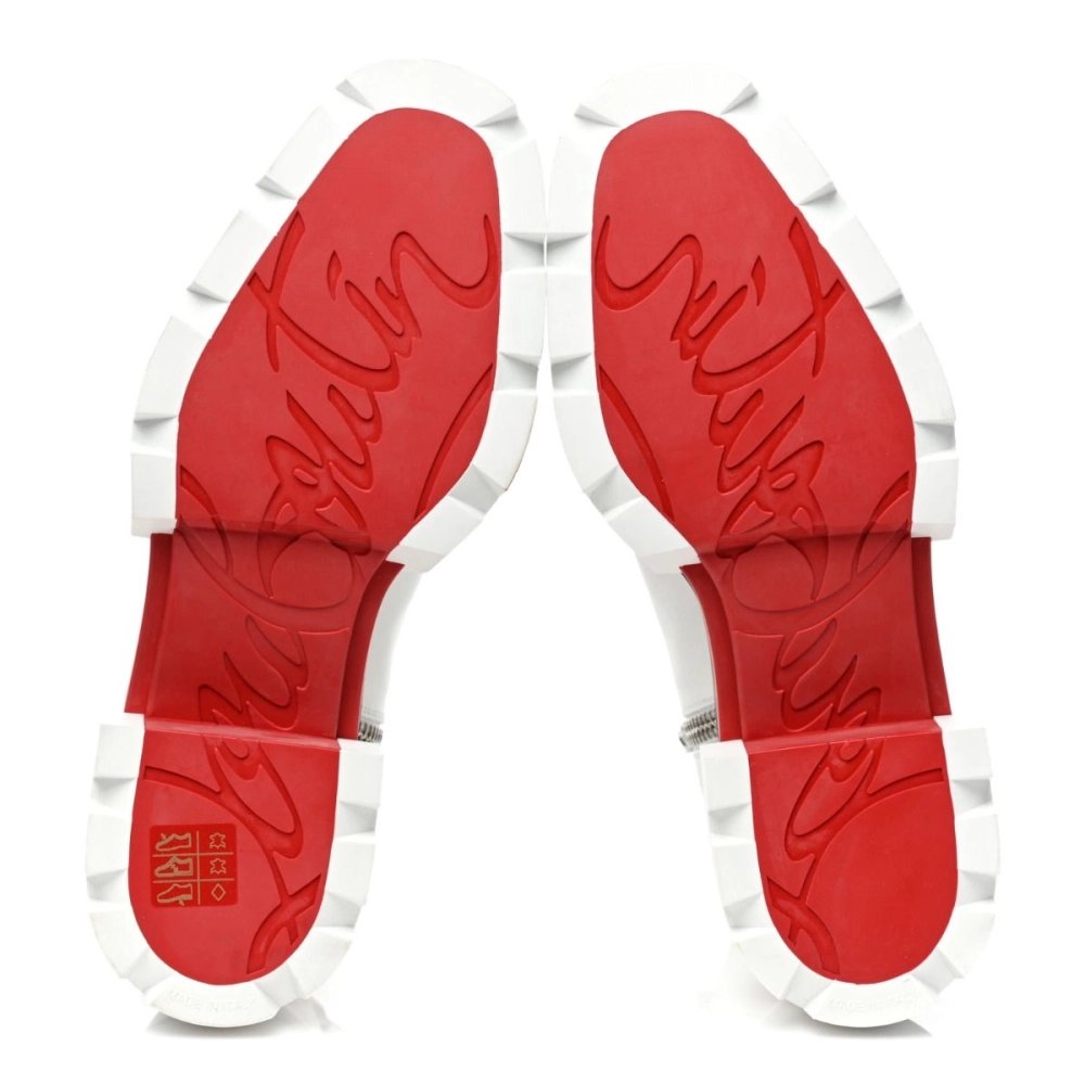 Replica Christian Louboutin Men Maxiboot Boots Calf Leather Bianco, Fake Christian Louboutin Boots
