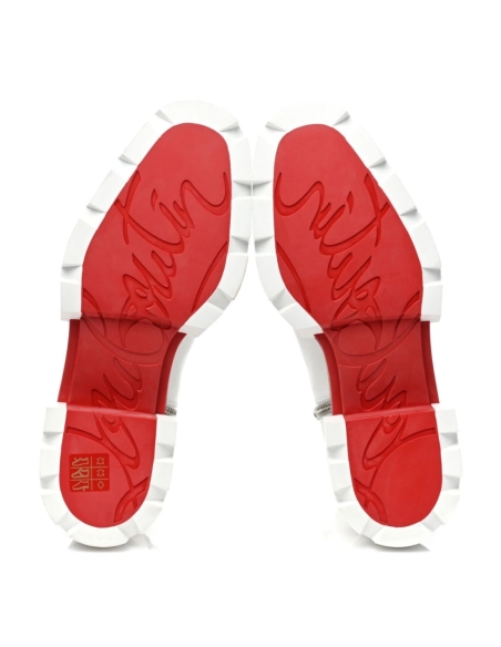 Replica Christian Louboutin Men Maxiboot Boots Calf Leather Bianco, Fake Christian Louboutin Boots