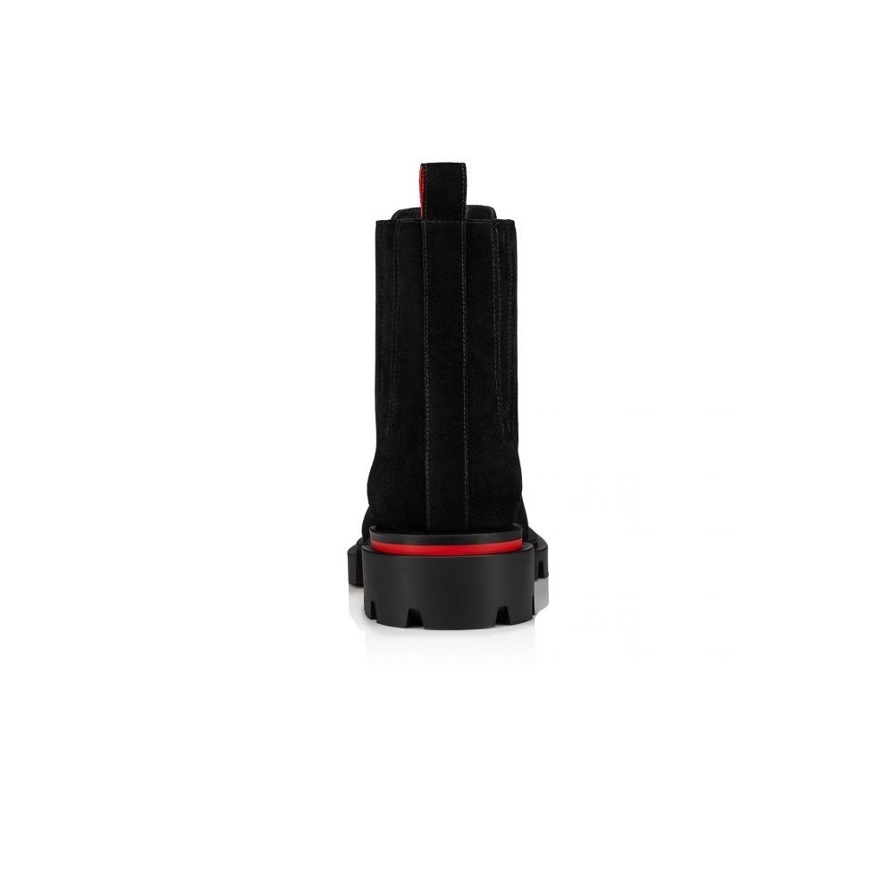 Knockoff Christian Louboutin Cheney Walk Ankle Boots Suede Black, Fake Christian Louboutin Boots