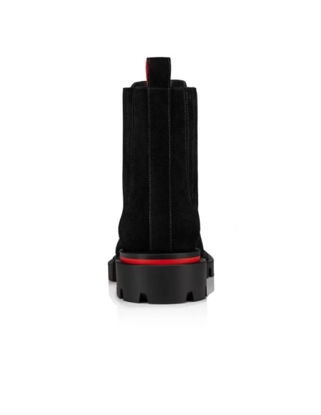 Knockoff Christian Louboutin Cheney Walk Ankle Boots Suede Black, Fake Christian Louboutin Boots