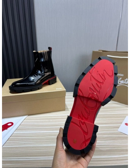 Fake Christian Louboutin Mens Cheney Walk Ankle Boots Black, Replica CL Shoes